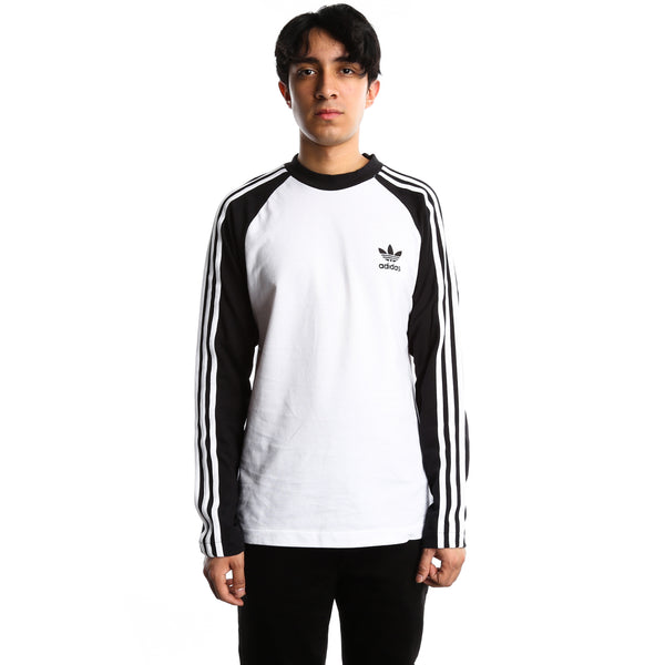 Black/White Star - 3-Stripes Adidas T-Shirt Sleeve Long - New