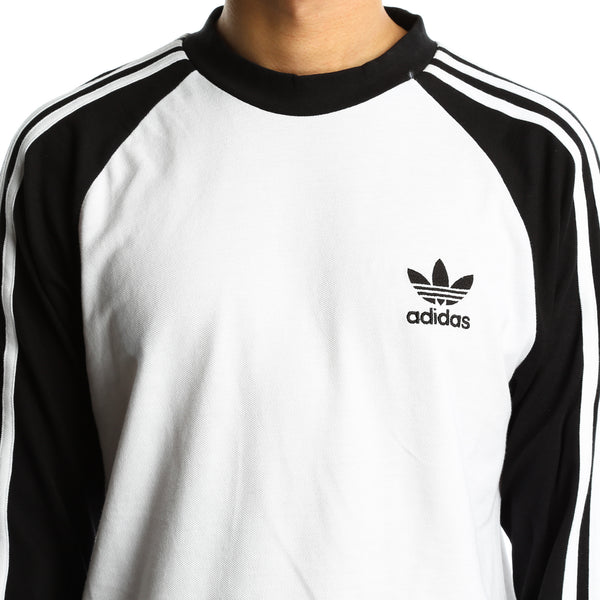 Adidas 3-Stripes T-Shirt Black/White Star Long Sleeve - - New