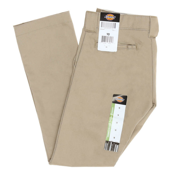 Dickies Boys' Flat Front Husky Pant - Silver - New Star