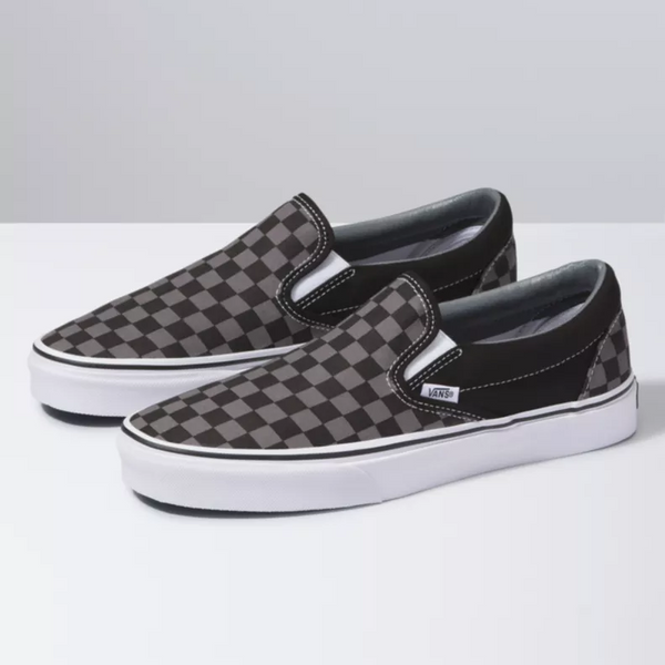 Vans black and grey checkerboard slip ons sales