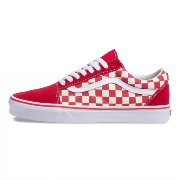  Vans Old Skool Primary Checker Racing RED/White Size