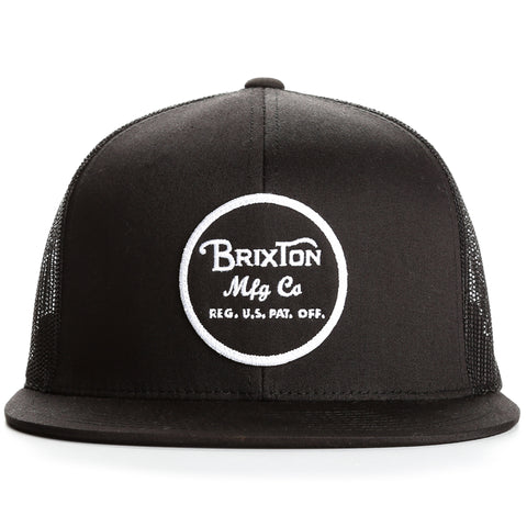 Brixton Wheeler Mesh Snapback Hat - Black