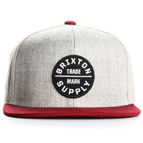 Brixton Oath III Snapback Hat - Burgundy Light Heather