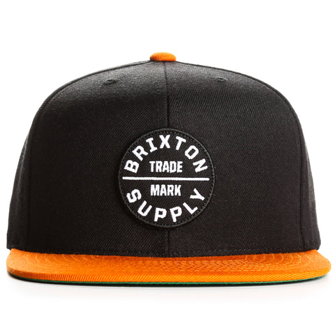 Brixton Oath III Snapback Hat - Black Burnt Orange