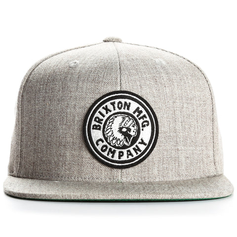 Brixton Rival Snapback - Light Heather Grey