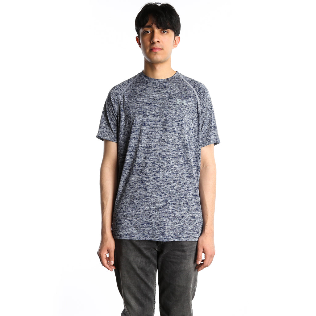 Under Armour Mens Tech Short Sleeve Shirt - Academy Steel