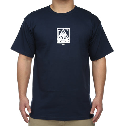 Obey 3 Face Top Pyramid Tee - Navy