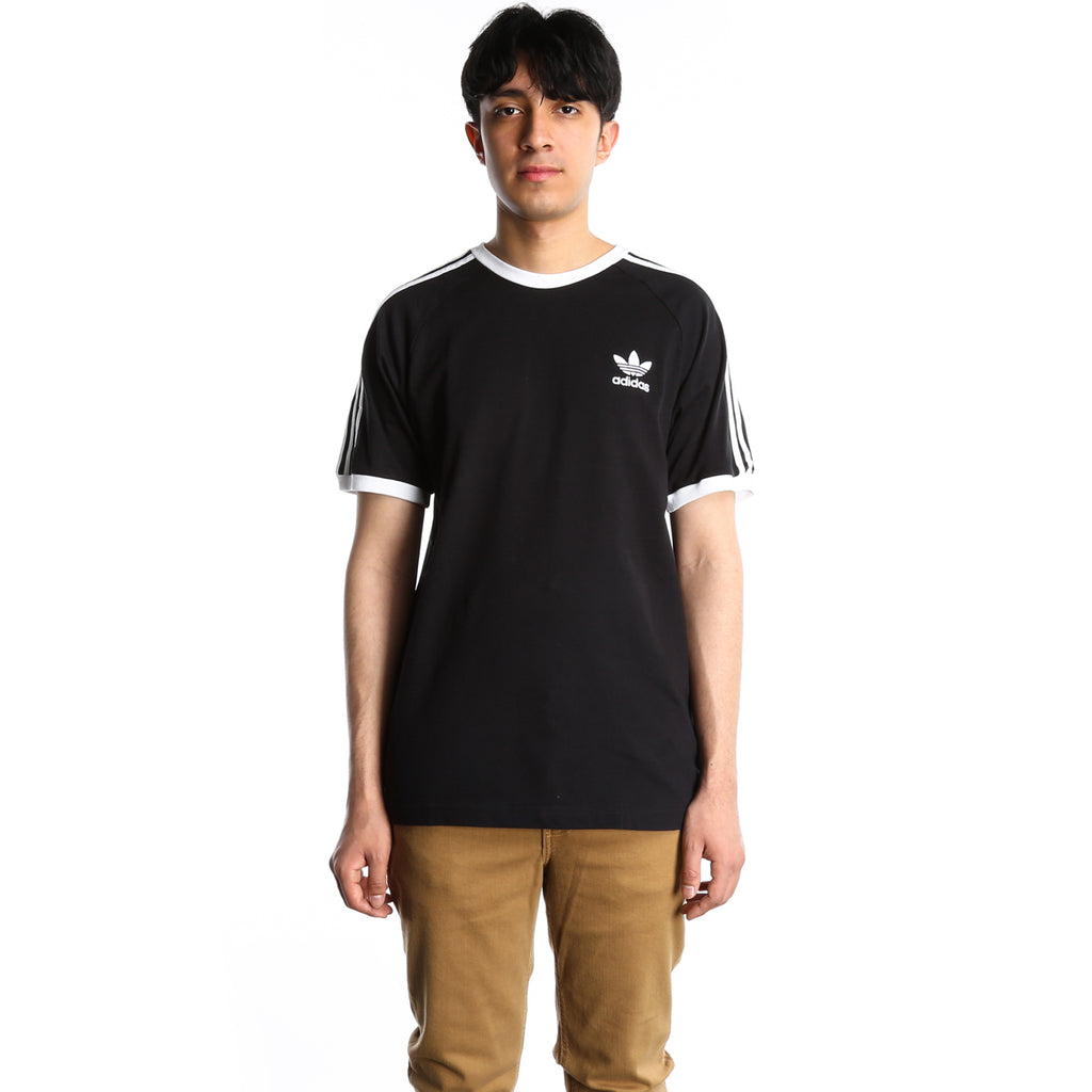 Adidas Mens 3 Stripes Tee Black New Star