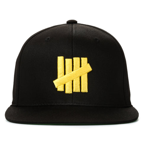 Undefeated 5 Strike Snapback - Black/Yellow