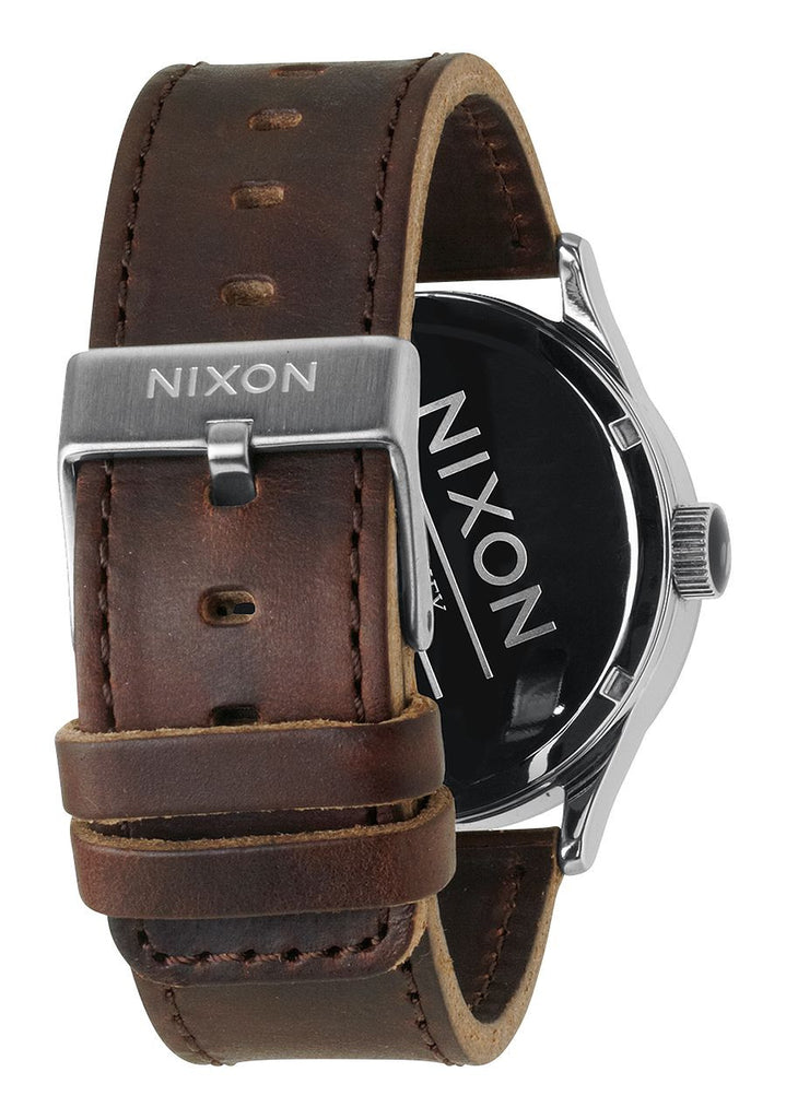 NIXON SENTRY LEATHER , 42 MM SILVER / BROWN