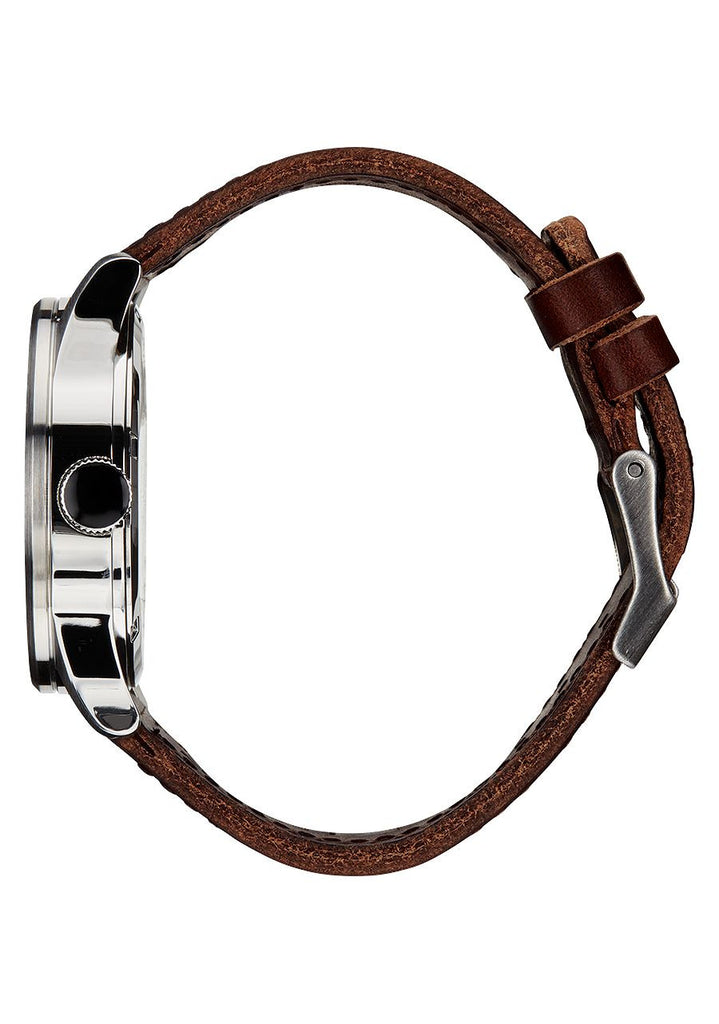 NIXON SENTRY LEATHER , 42 MM BLUE / BROWN