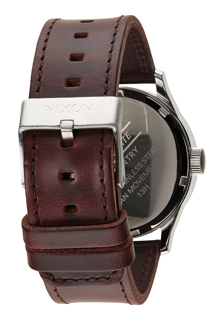 NIXON SENTRY LEATHER , 42 MM BLUE / BROWN