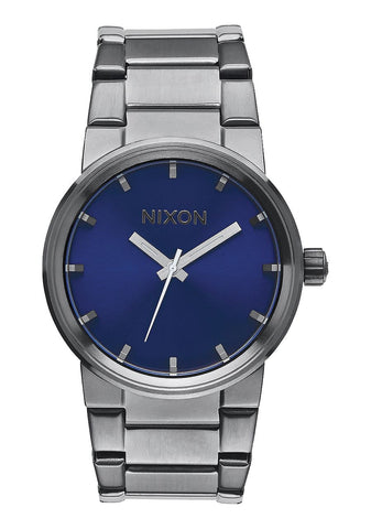 NIXON CANNON , 39 .5MM GUNMETAL / COBALT SUNRAY