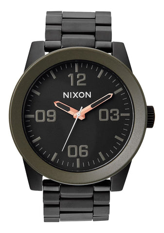 NIXON CORPORAL SS , 48 MM MATTE BLK / INDUSTRIAL GREEN