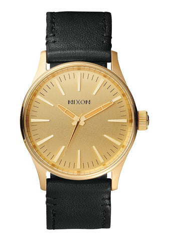 NIXON SENTRY 38 LEATHER , 38 MM GOLD / BLACK