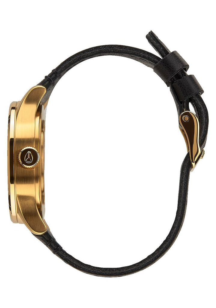 NIXON SENTRY 38 LEATHER , 38 MM GOLD / BLACK