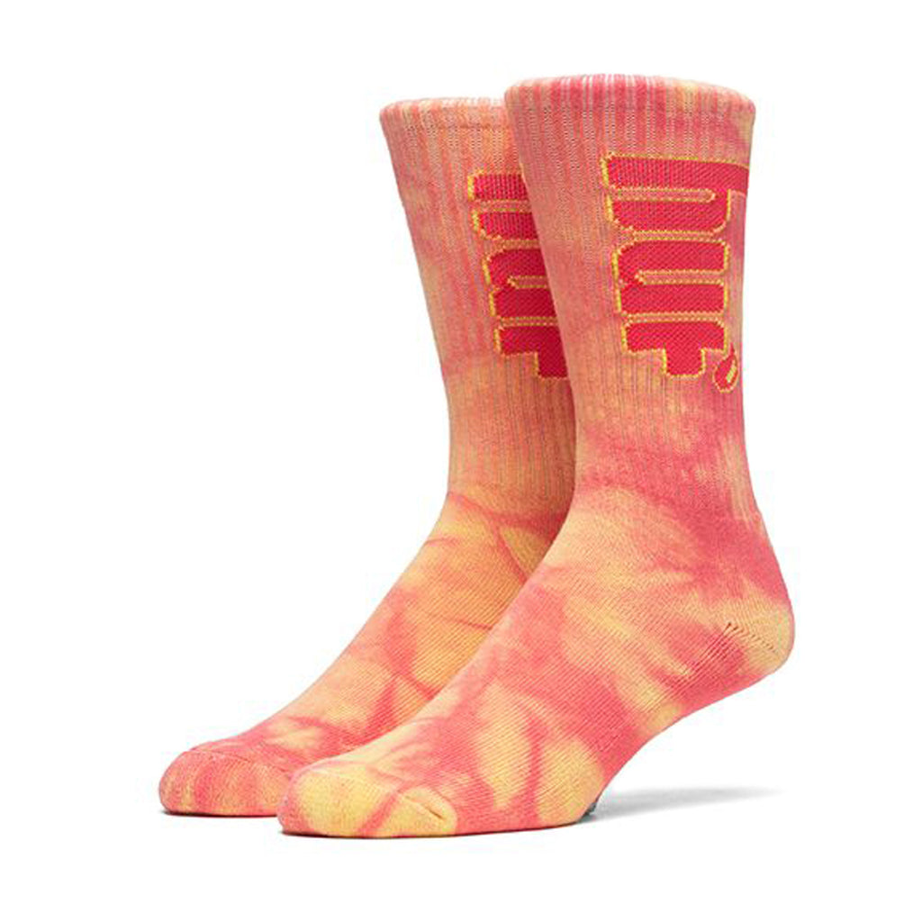 Huf Acid Burst Crew Sock - Yellow/Pink