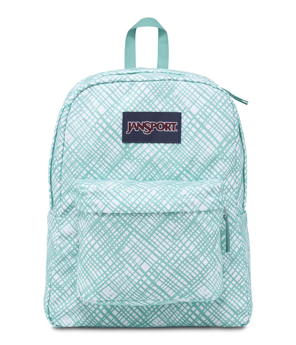 JANSPORT Superbreak Backpack - Aqua Dash Jagged Plaid JANSPORT Superbreak Backpack - Aqua Dash Jagged Plaid