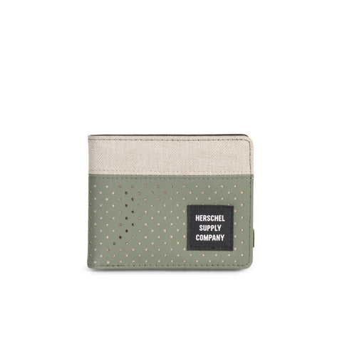 Herschel Aspect Collection Roy Wallet - Light Khaki Crosshatch/Forest Night