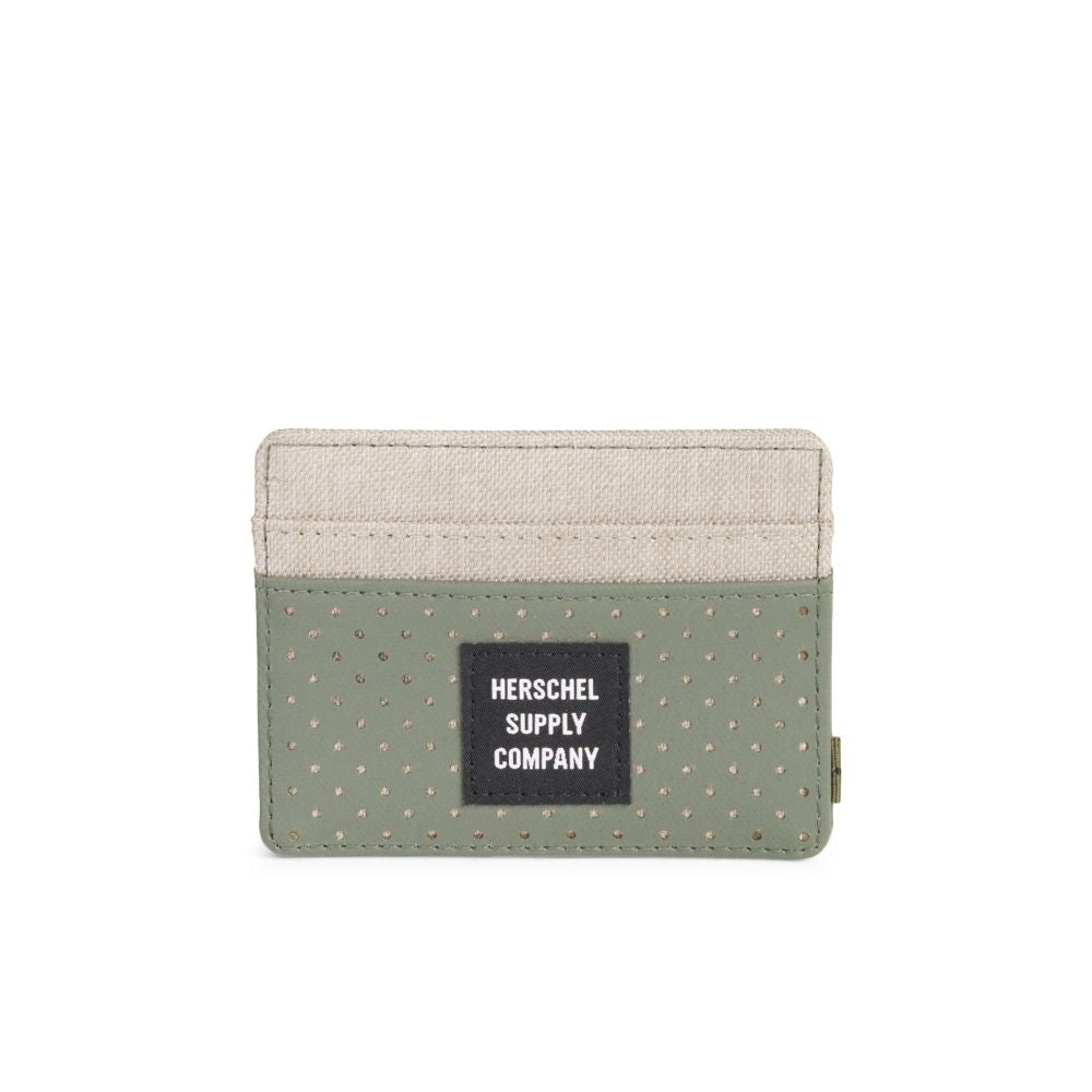 Herschel Aspect Collection Charlie Wallet - Light Khaki Crosshatch/Forest Night
