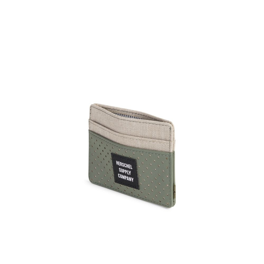 Herschel Aspect Collection Charlie Wallet - Light Khaki Crosshatch/Forest Night