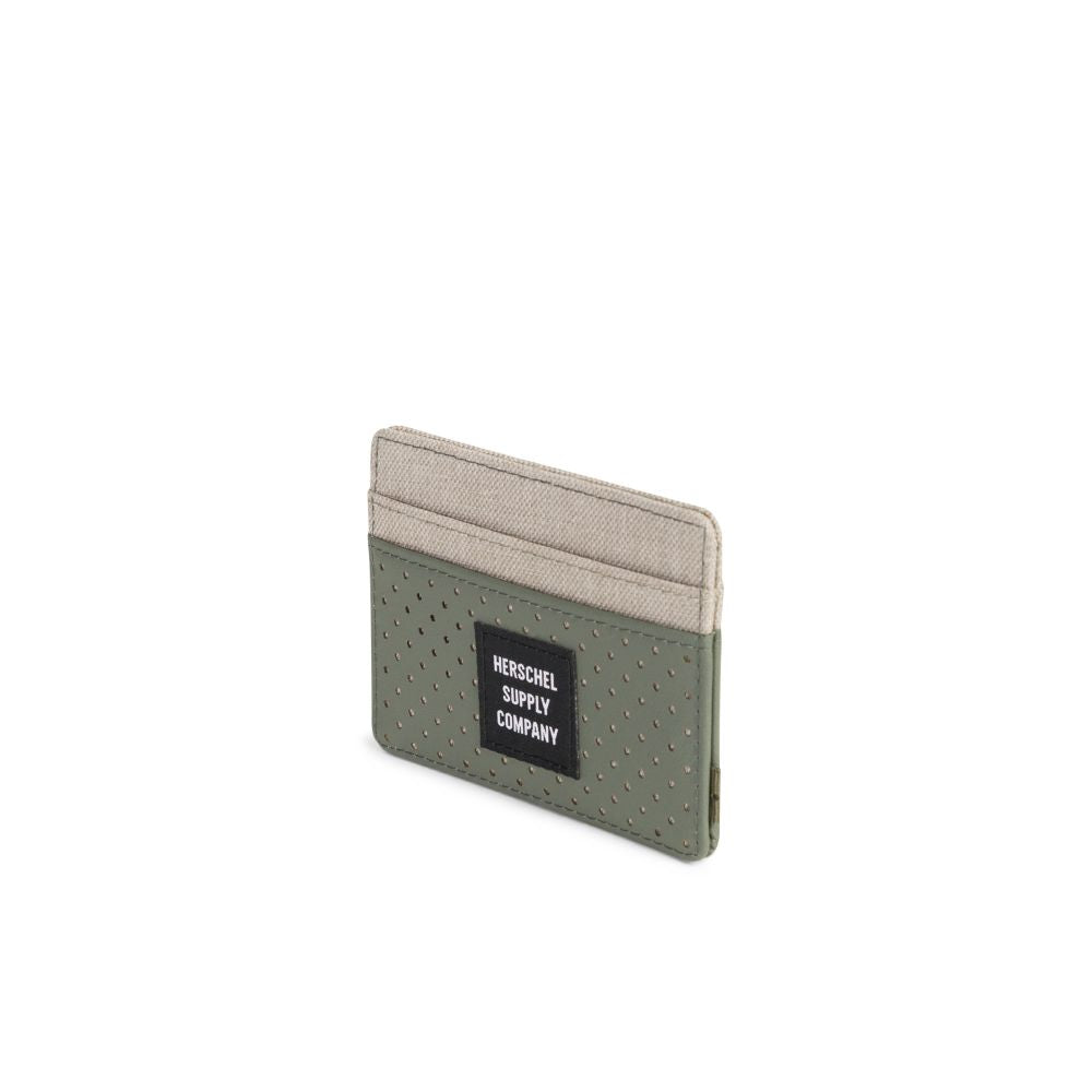 Herschel Aspect Collection Charlie Wallet - Light Khaki Crosshatch/Forest Night