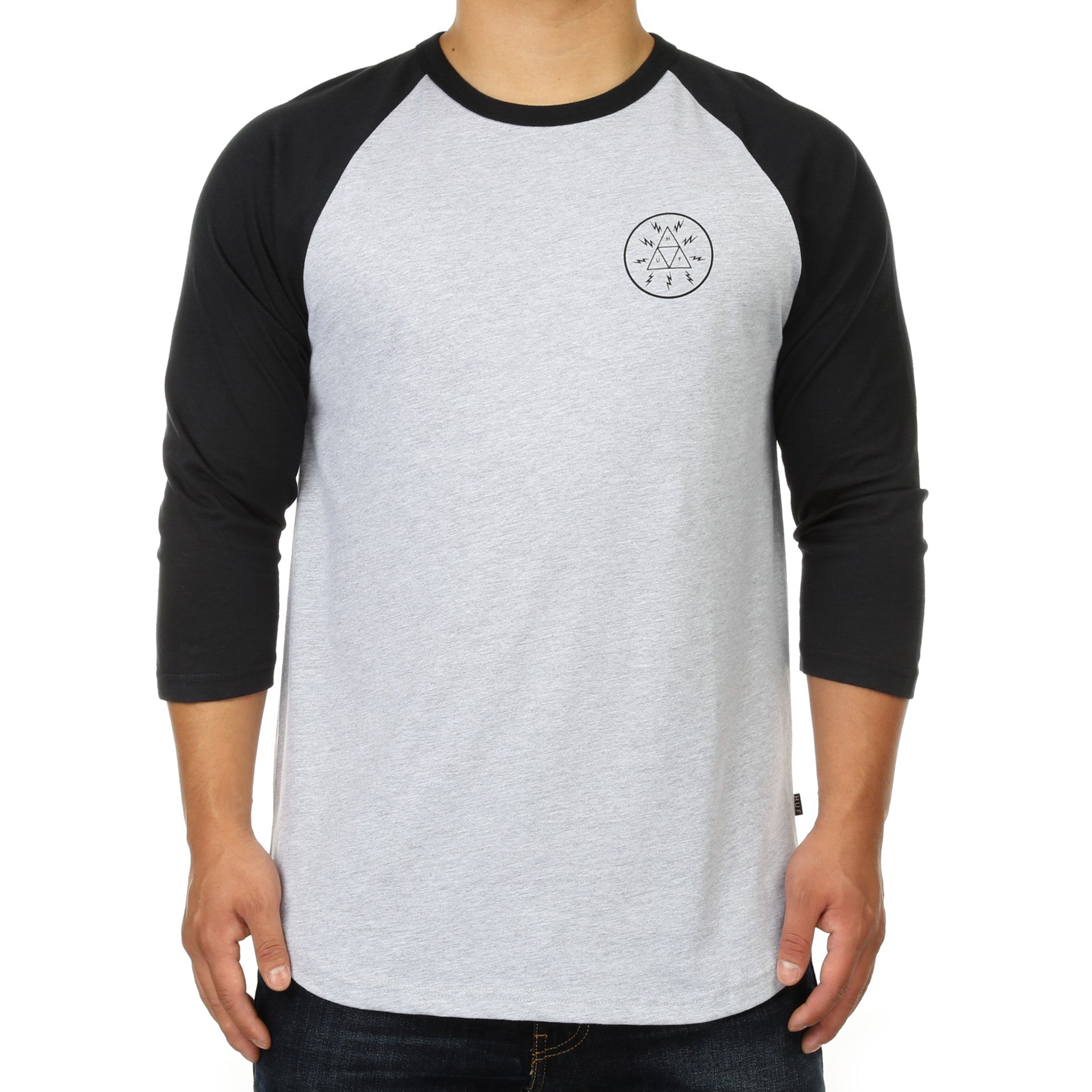 Huf Bolt Triangle Raglan - Athletic Heather/Navy - New Star