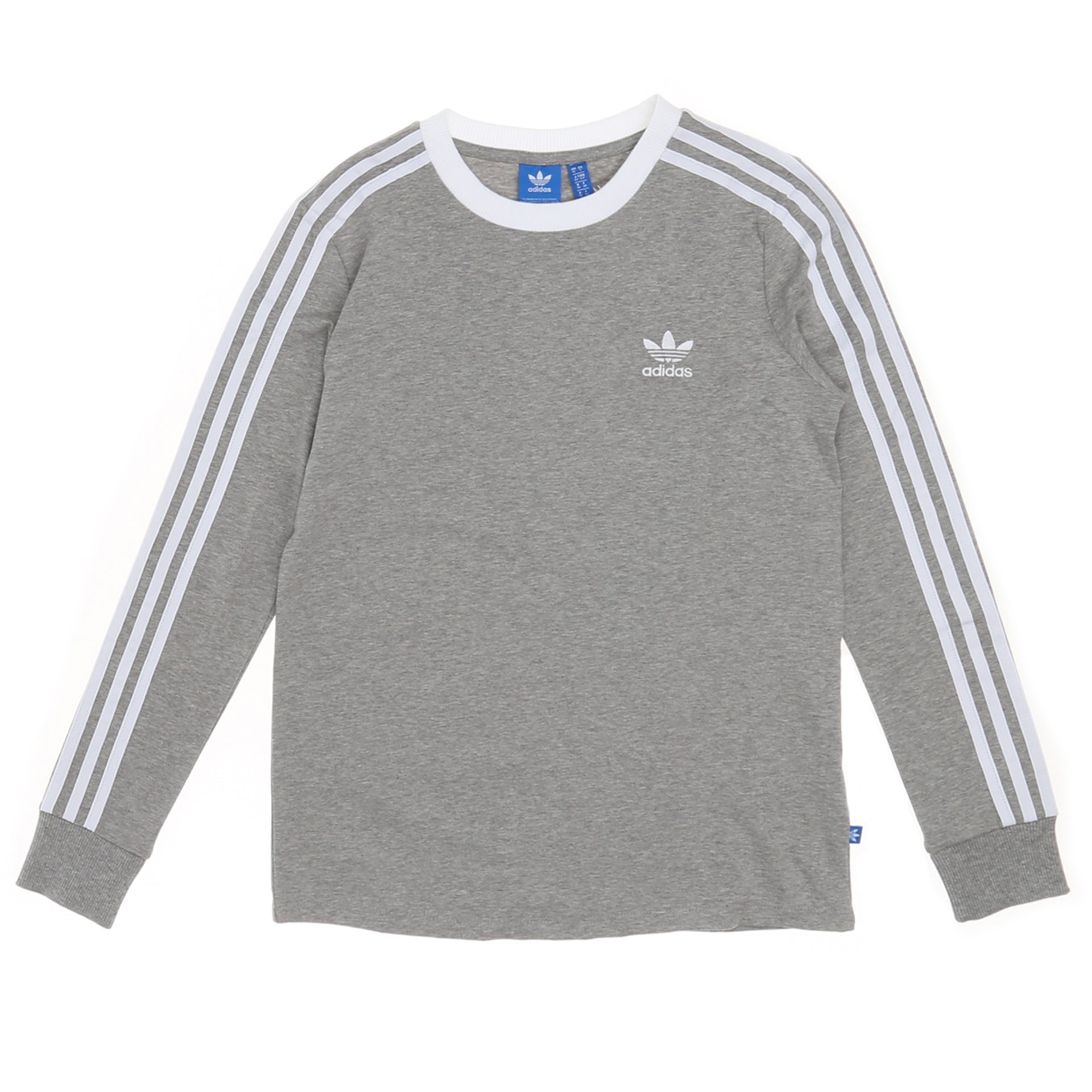 Adidas Women\'s 3 Stripe LS Tee - Medium Grey Heather - New Star