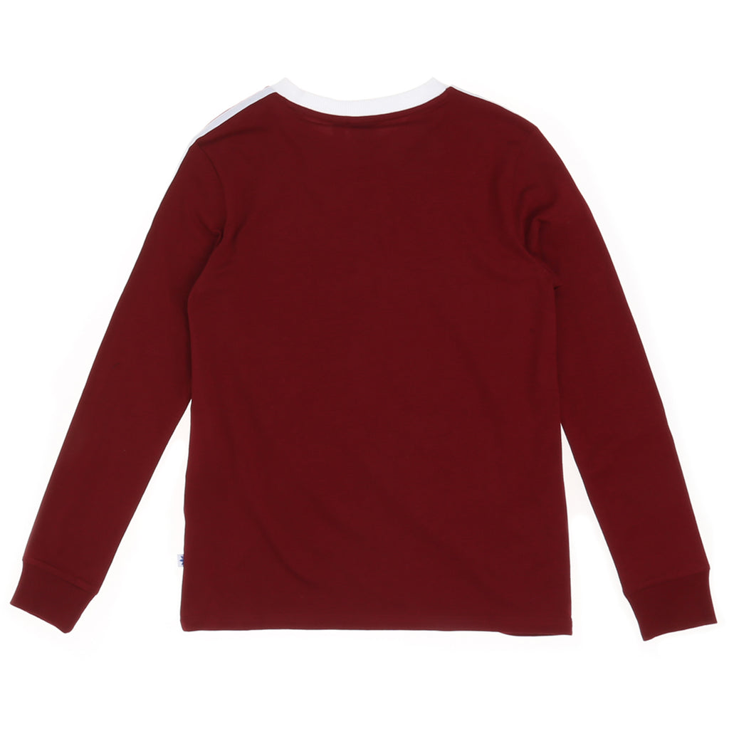 Adidas Women's 3 Stripe LS Tee - Burgundy