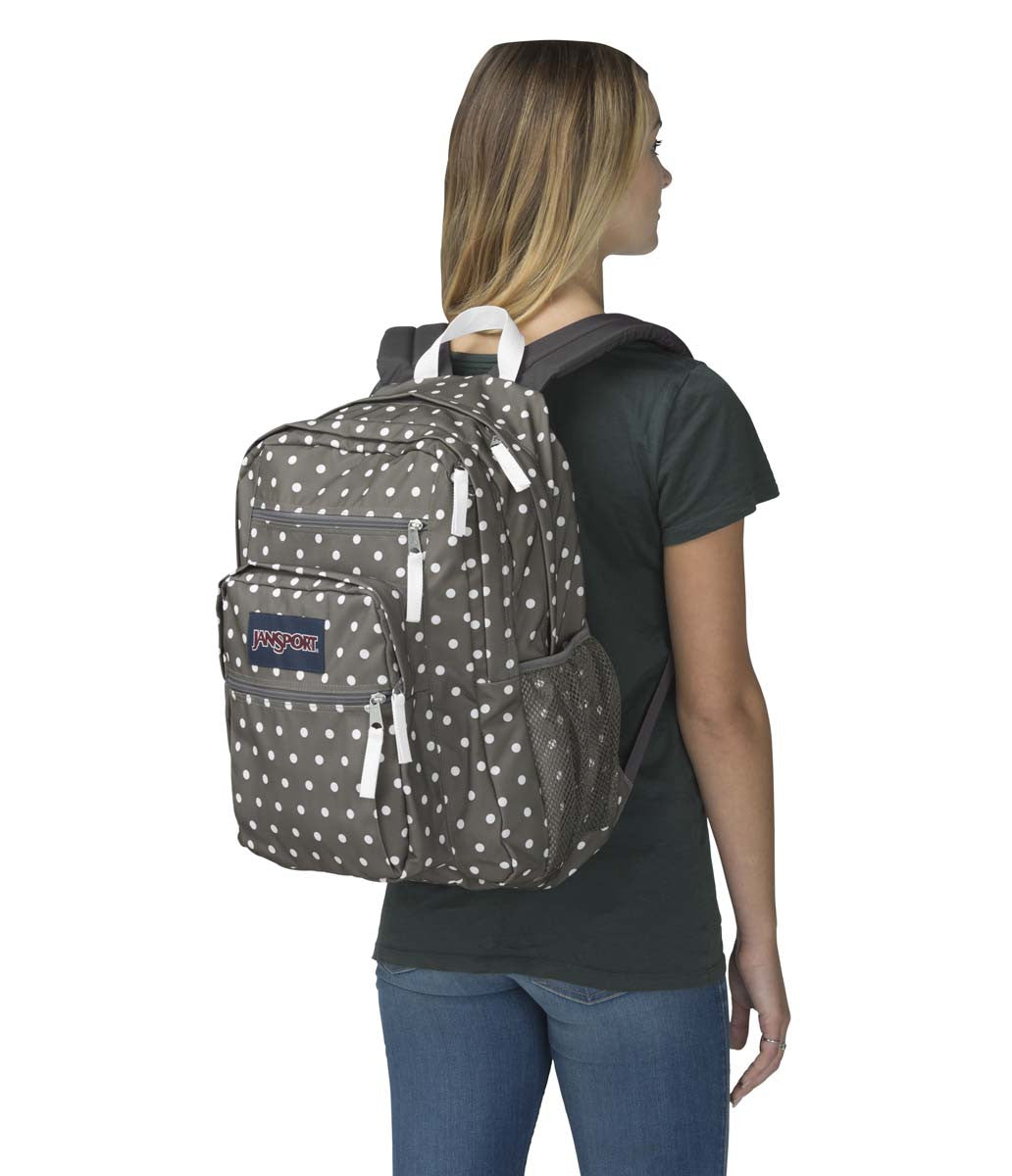 jansport agave backpack shady grey JANSPORT Big Student Backpack - Shady Grey/White Dots