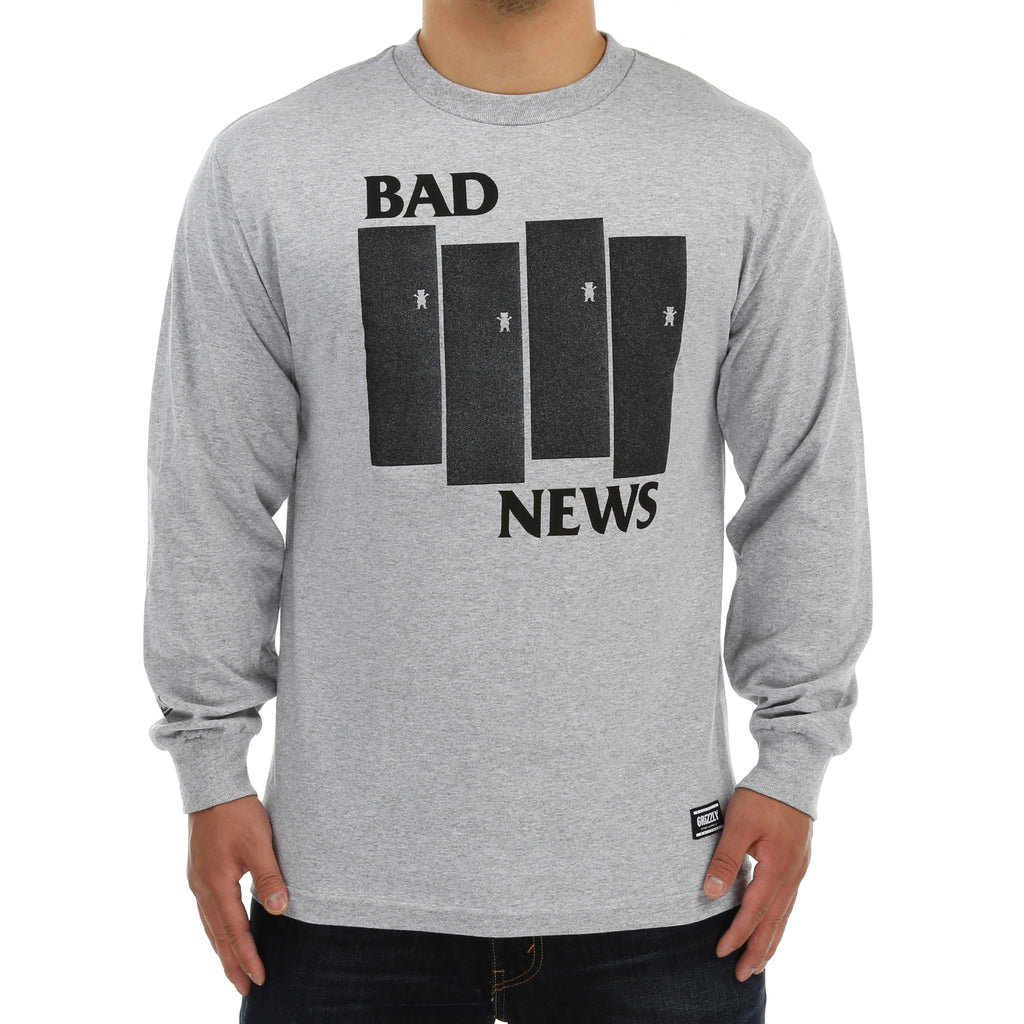 Grizzly Bad Flag LS Tee - Heather Grey