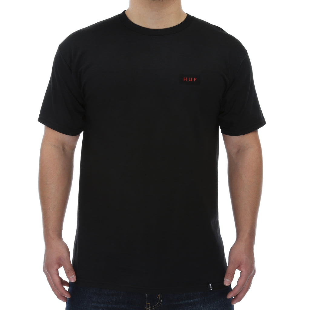 Huf Bar Logo Flock Tee - Black