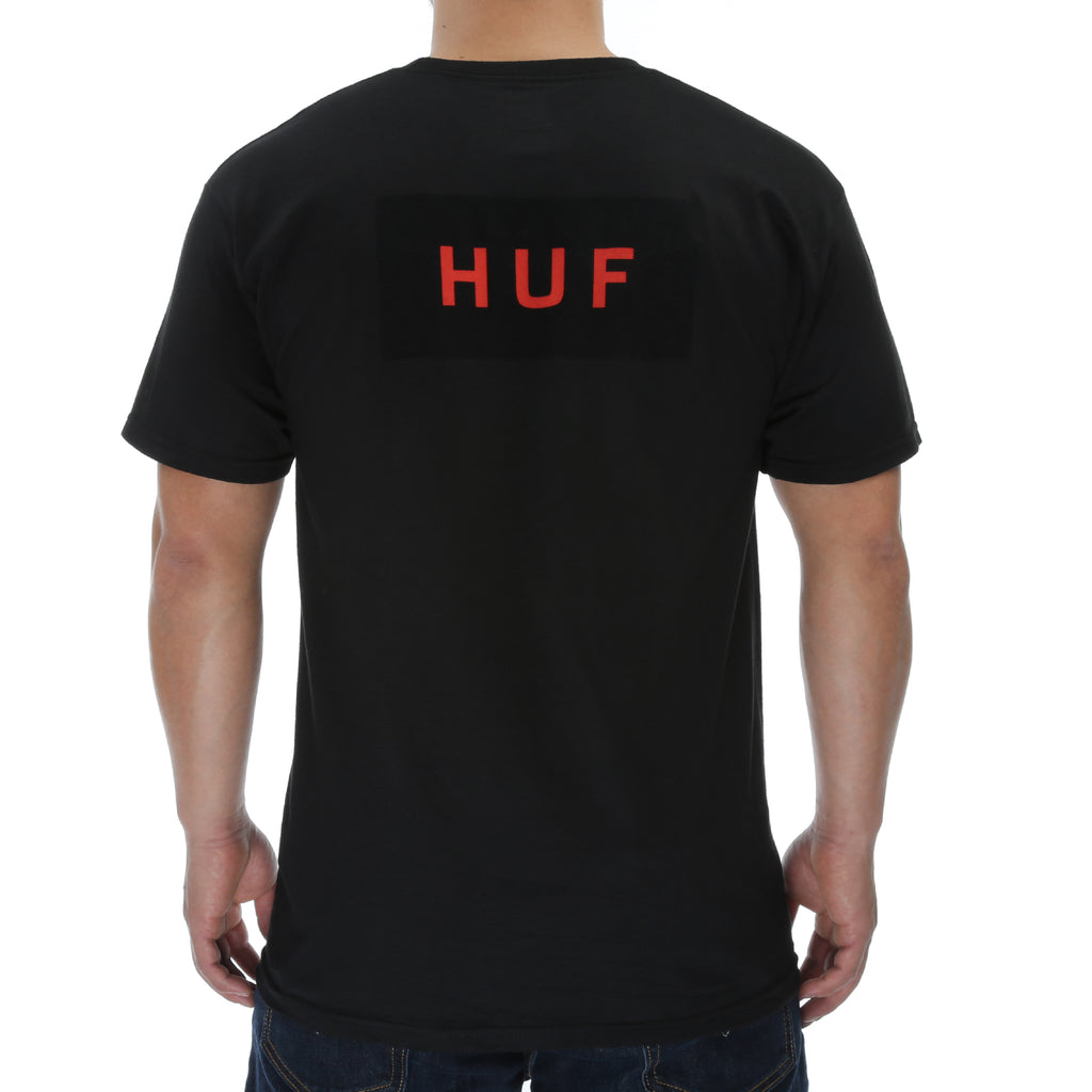 Huf Bar Logo Flock Tee - Black