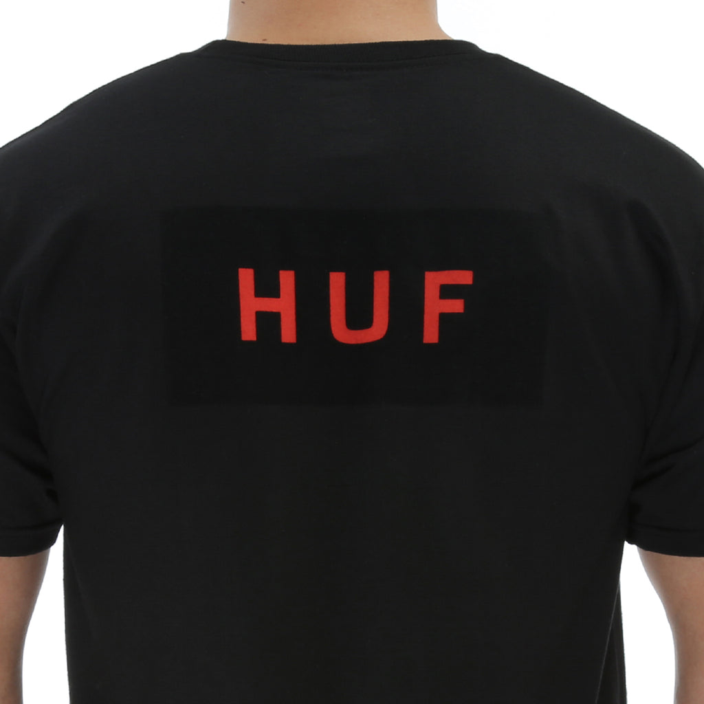 Huf Bar Logo Flock Tee - Black