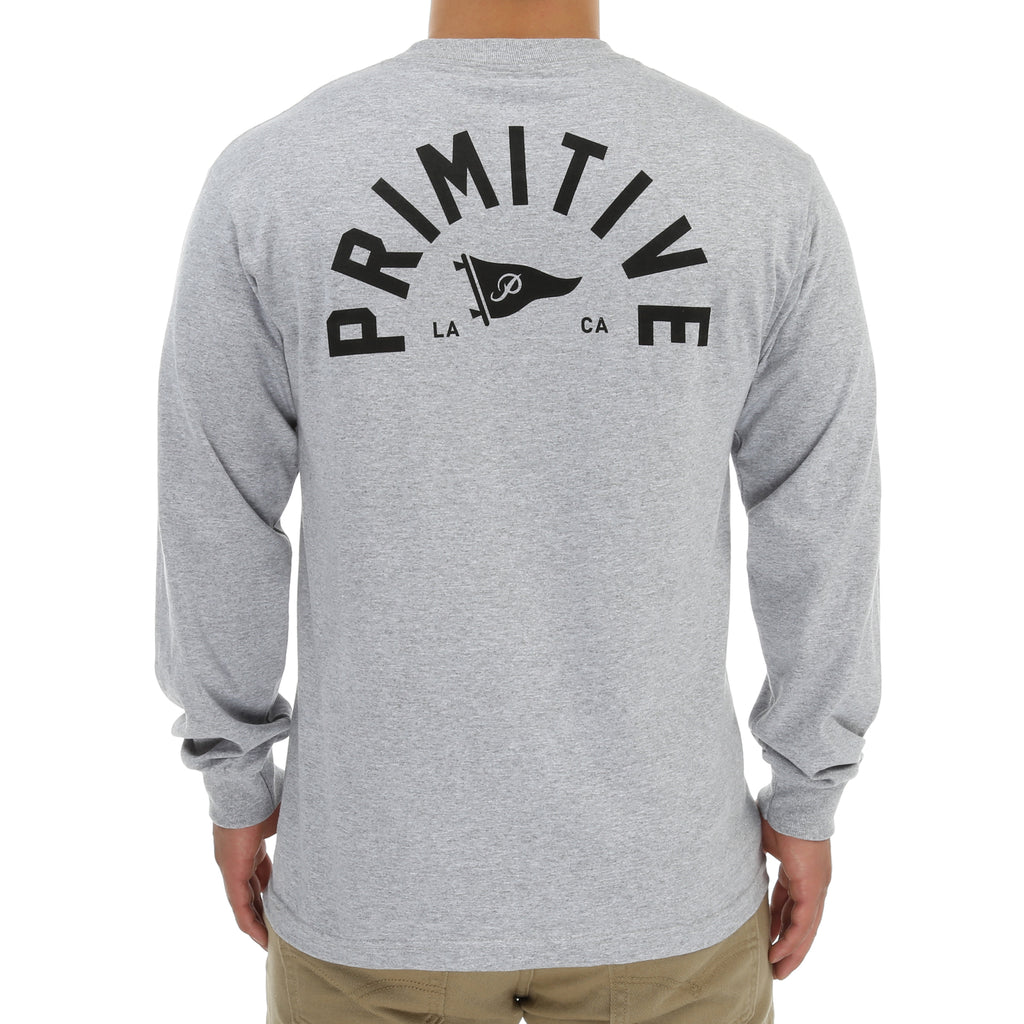 Primitive Big Arch Pennant LS Tee - Athletic Heather