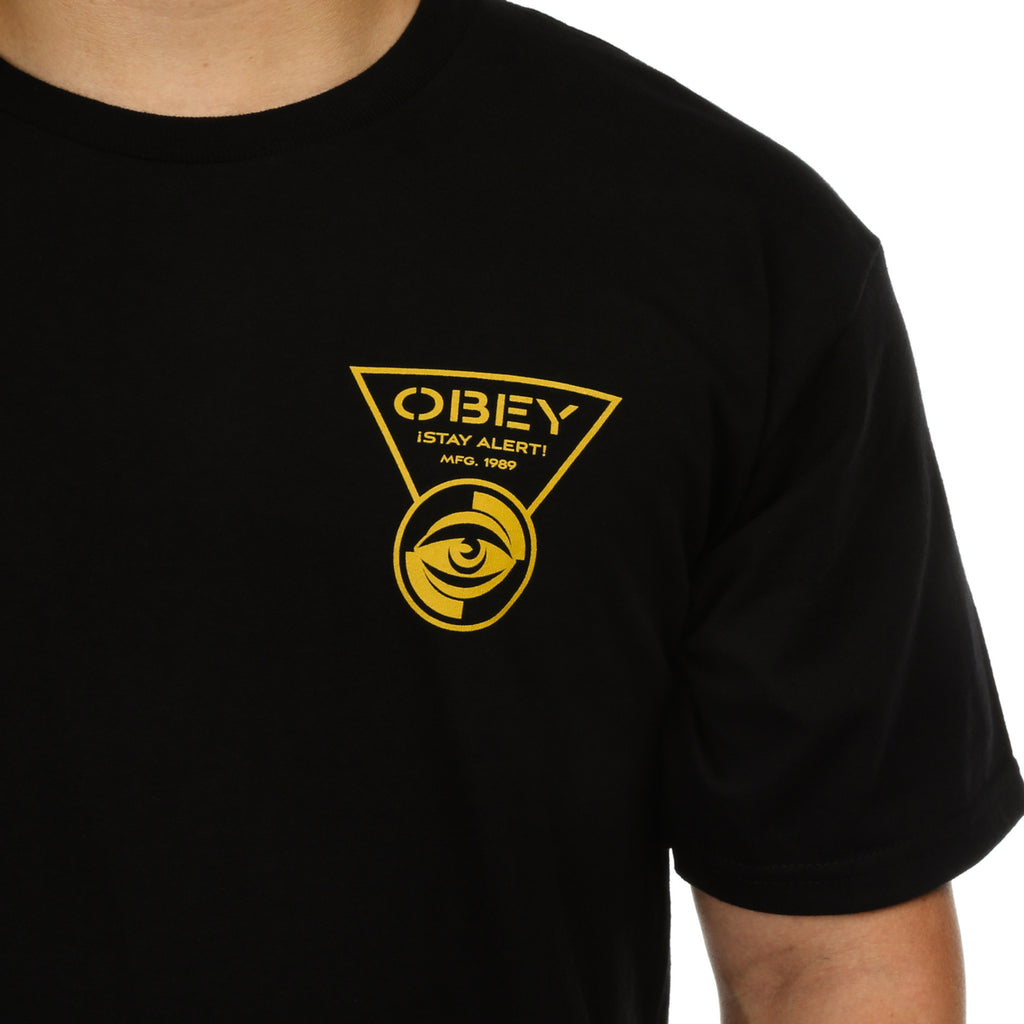 Obey Stay Alert Tee - Black