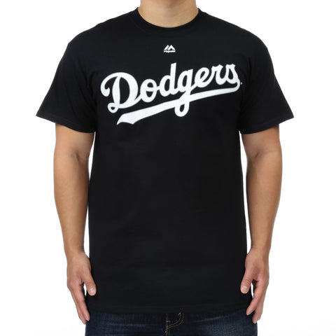 Majestic Dodgers Wordmark Tee - Black