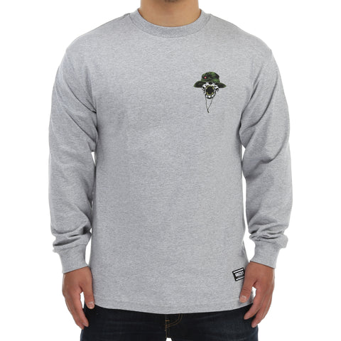 Grizzly Boonies LS Tee - Heather Grey