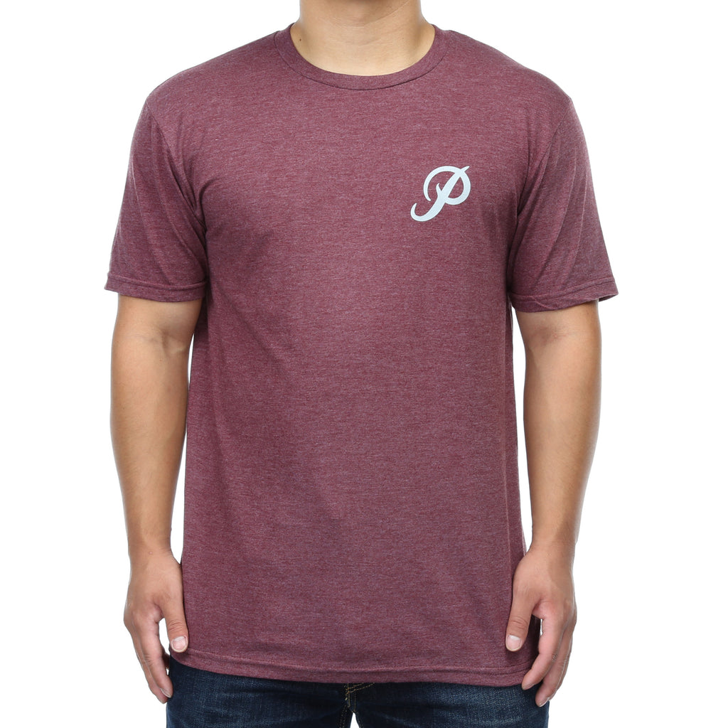 Primitive Classic P Lightweight Tee - Burgundy Pepper Heather