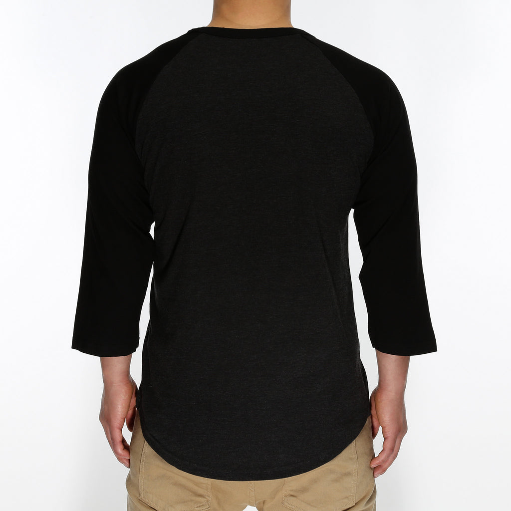 New Star 3/4 Sleeve Baseball Tee - Charcoal/Black