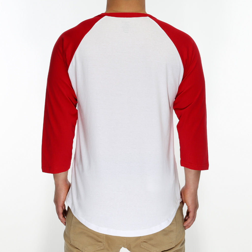 New Star 3/4 Sleeve Baseball Tee - White/Red