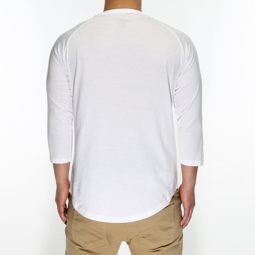New Star 3/4 Sleeve Baseball Tee - White/White