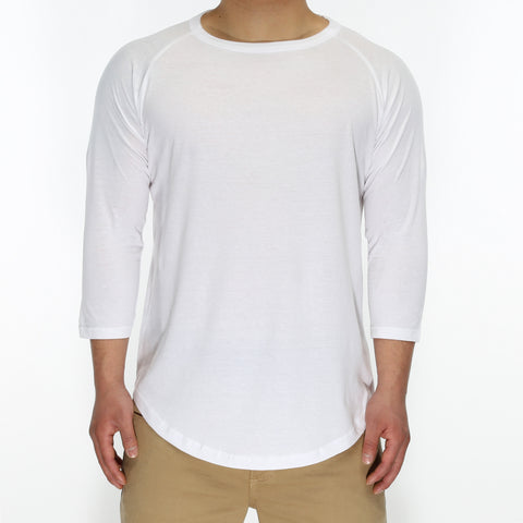 New Star 3/4 Sleeve Baseball Tee - White/White