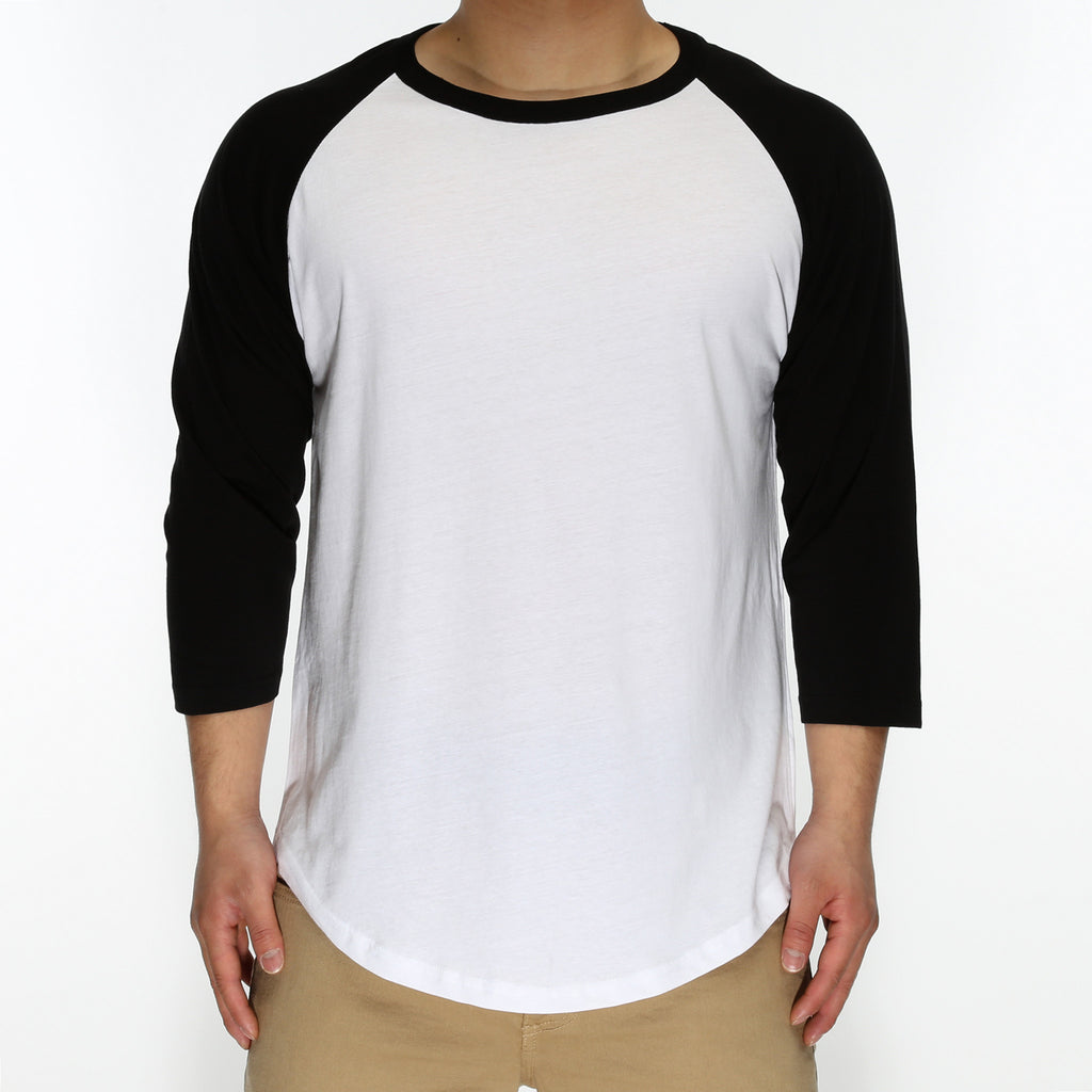 New Star 3/4 Sleeve Baseball Tee - White/Black