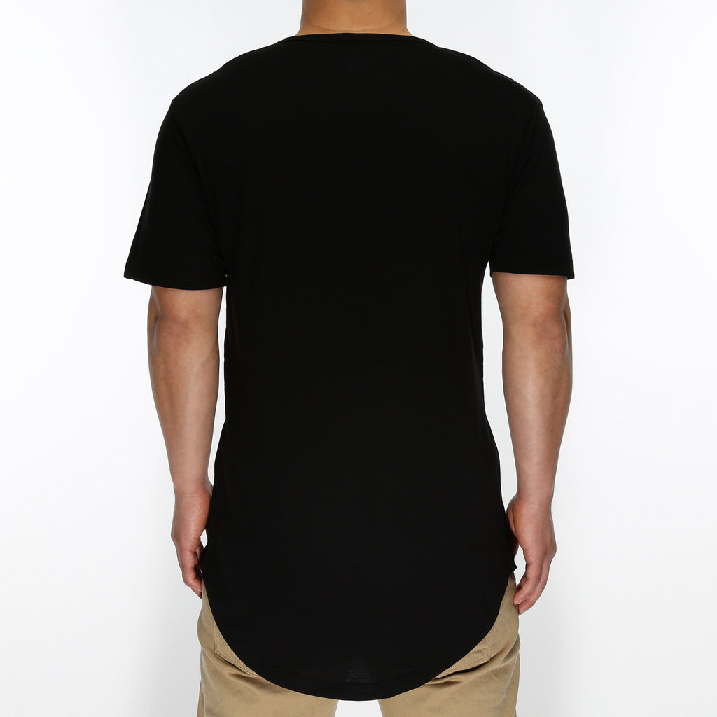 New Star Drop Tail Tee - Black