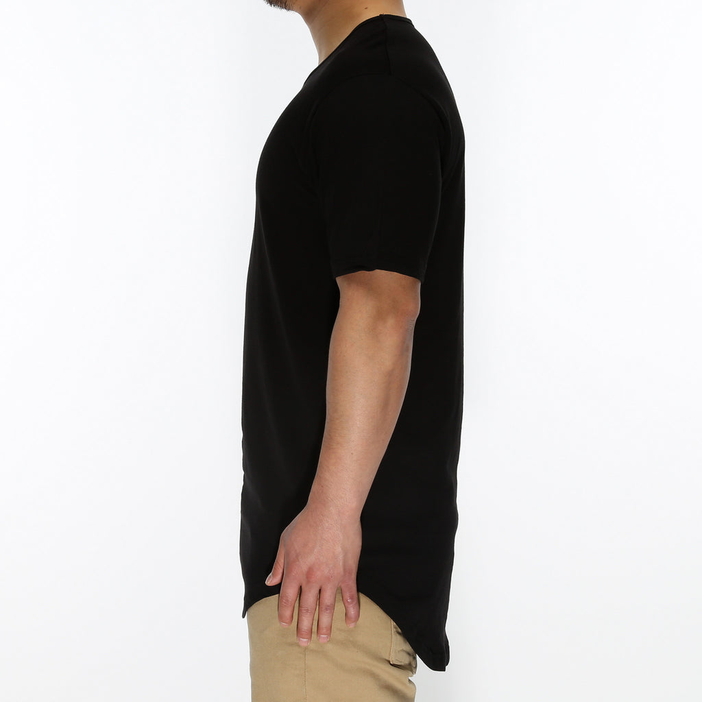 New Star Drop Tail Tee - Black