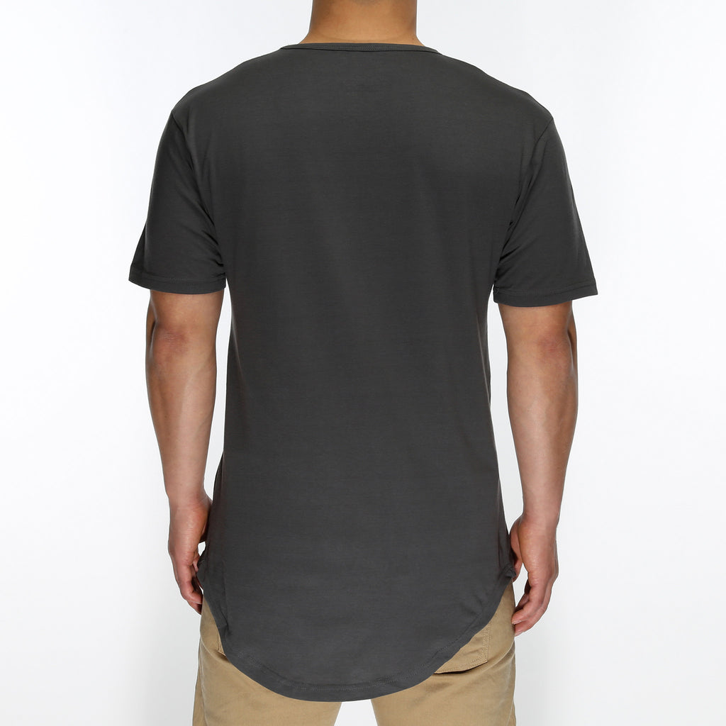 New Star Drop Tail Tee - Charcoal