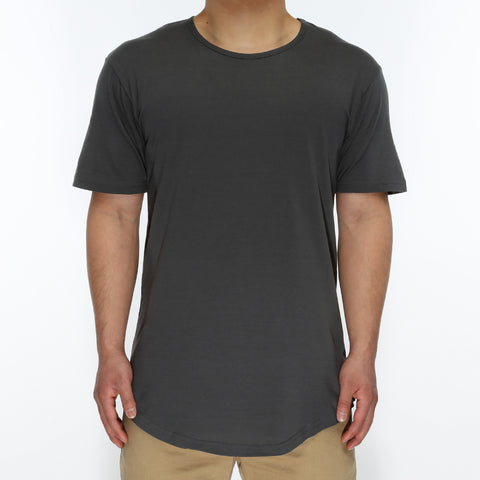 New Star Drop Tail Tee - Charcoal