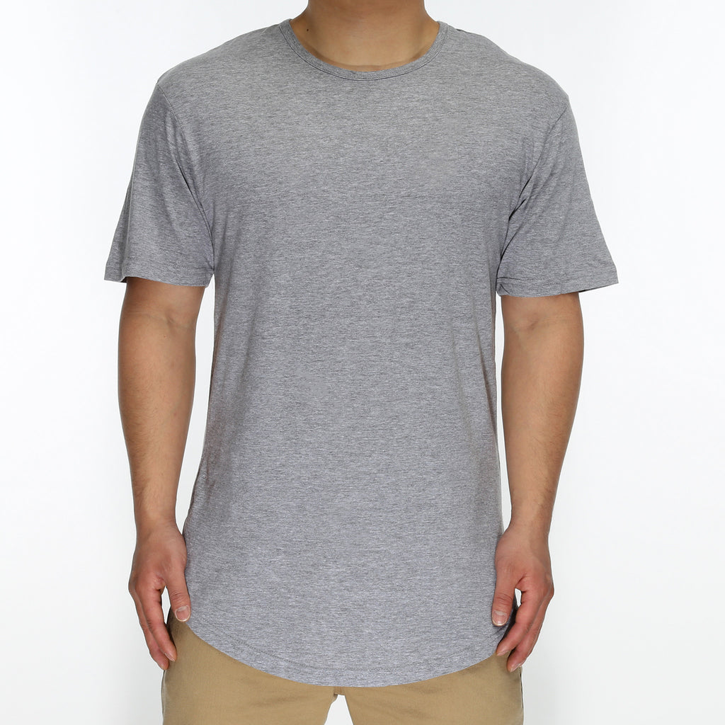 New Star Drop Tail Tee - Heather Grey