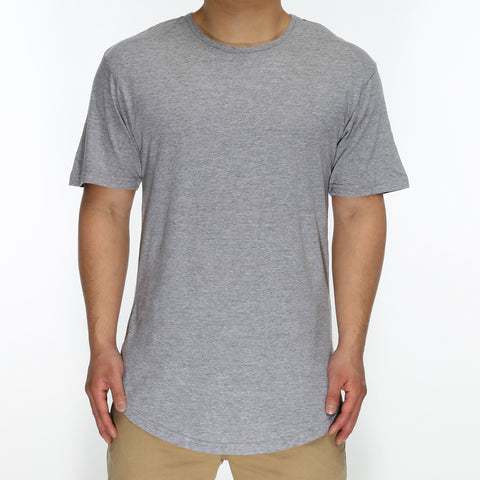 New Star Drop Tail Tee - Heather Grey